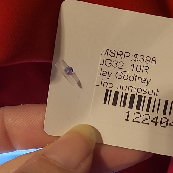 JayGodfrey Elegant Red Sleeveless Jumpsuit - Picture 5 of 5